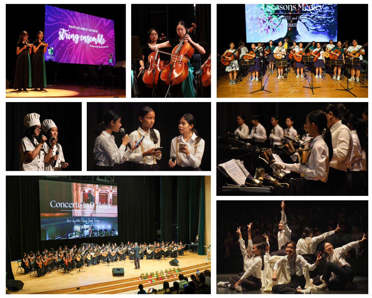 Various Images of RGS girls performing during their concerts